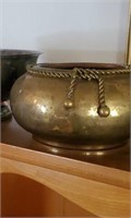 Brass bowl and silver plated bowl