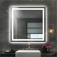 Amorho LED Bathroom Mirror 36"x 36" with Front and