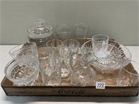 NICE LOT OF PRESSED GLASS CLEAR GLASS LOT