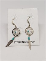 Sterling Silver Dreamcatcher Earrings