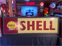 65 x 21” Framed Metal Shell Sign