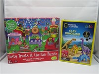 New Nat Geo Clay Dino Modeling Kit and Puzzle