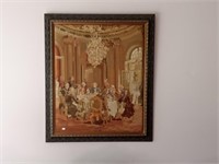 vtg needlepoint picture in ornate frame