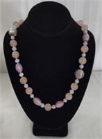 Reverse Painted Beaded Asian Necklace