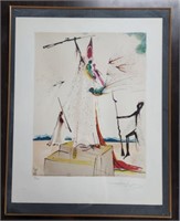 Salvador Dali Pencil Signed Framed Lithograph