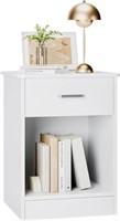 *NEW*2-Tier Side Table with Drawer, White