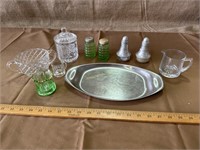 2 sets of shakers, serving tray, and more