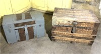 Lot of 2 Vintage Steamer Trunks