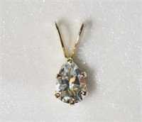 14KT Yellow Gold Aquamarine(0.38ct)Pendant