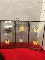 Butterflies/Flowers Pressed in Glass