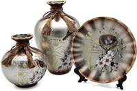 Ceramic Vases Set of 3  Chinese Classical