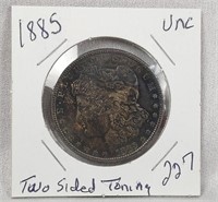 1885 $1 BU – Two Sided Toning
