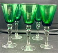 Vintage green wine glasses
