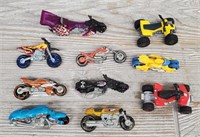 (10) Hotwheel Motorcycles / 4-Wheelers