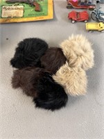 LOT OF 4 VINTAGE RABIT FUR HAIR TIES