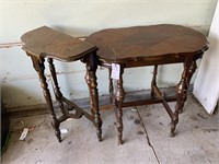 VTG Wooden Entryway Table & Old Phone Table