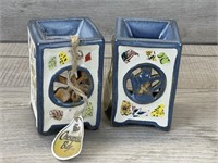 CERAMIC MOSAIC CANDLE WARMERS SET OF 2