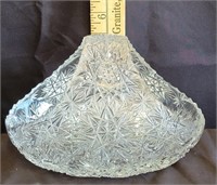 Vtg Crystal Glass Egg Shaped Basket