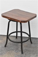Wood Top & Metal Legs Side Table