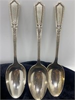 Set of 3 monogrammed H spoons Sterling ,254 grams