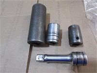 snap on extension & 3 sockets incl:deep well