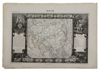 1845 FRENCH MAP OF "ASIE", ILLUSTRATIONS