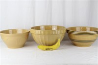 3 Pottery Barn Yellowware Mixing Bowls