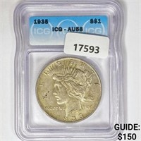 1935 Silver Peace Dollar ICG AU58