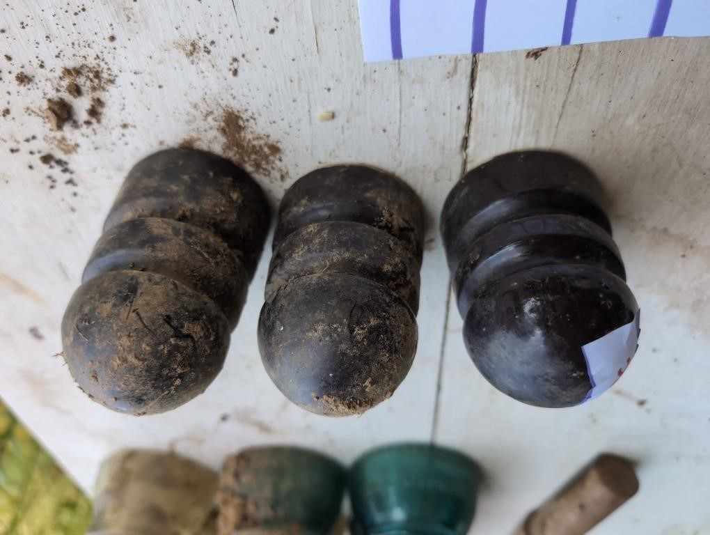 Porcelain brown vintage insulators