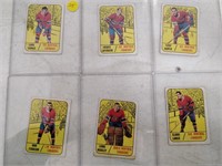 6 Topps hockey cards - Montreal Canadiens 1966-67
