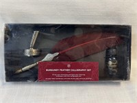 Burgundy Feather Calligraphy Set- feather broken