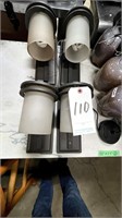 *EACH*BLACK METAL WALL SCONCES W/GLASS SHADES