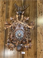 Vintage Walnut Carved Coo Coo Clock (20" Tall)