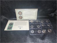 JOHN F KENNEDY $1 COINS & 14 STATE QUARTERS
