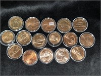 LOT OF 16 COPPER AMERICAN EAGLES & OTHER