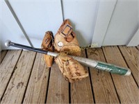 Baseball Bat and Gloves