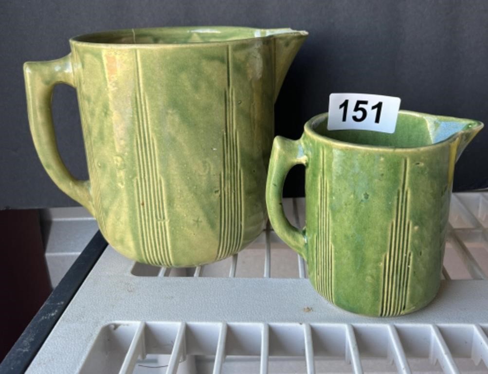 2 Very Old Crock Pitchers U233