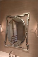 Venetain Style Oval Banded Decorative Mirror