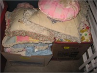 2 Boxes of Baby Quilts & Pillows