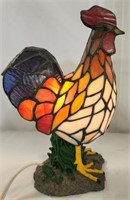 Leaded Stained Glass Rooster Lamp