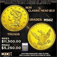 ***Auction Highlight*** 1834 Gold Classic Head Qua