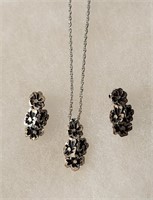 Black Hills 18" Silver Necklace and Earring Set