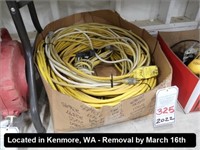 LOT, ASSORTED EXTENSION CORDS IN THIS BOX