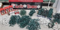 Large box of Christmas lights (15 strands), etc