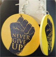 Never give up earrings