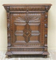 Neo Renaissance Carved Oak Cabinet.