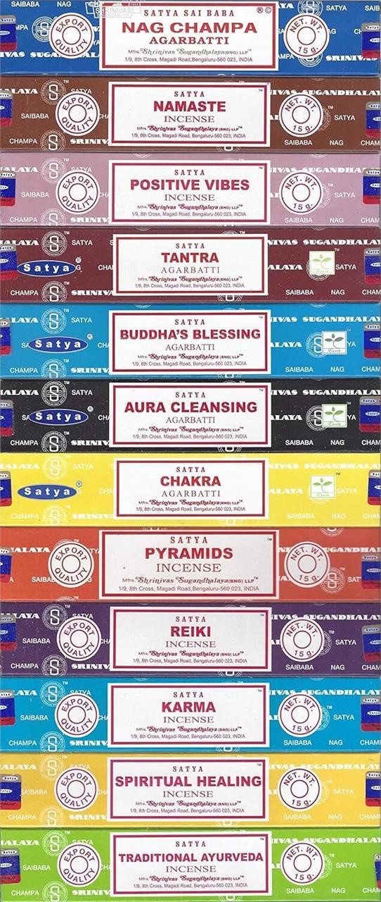 Set of 12 Nag Champa Namaste Positive Vibes