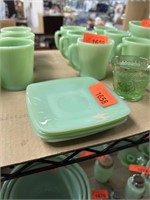 LOT OF FIRE KING JADEITE SQAURE SAUCERS