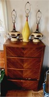 Waterfall Chest, MCM Style Table Lamps