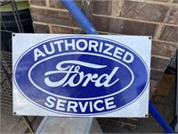 Vintage Ford Authorized Service Porcelain Sign.